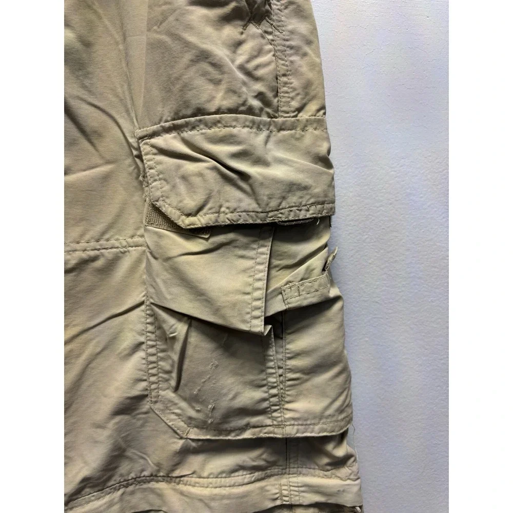 REI Sahara Convertible Cargo Hiking Pants Men Tan Zip Off Belted sz‎ 34x31.5